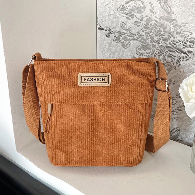 Stilvolle Damen Cord Umhängetasche - Lässige Outdoor Campus Kleine Quadratische Tasche