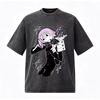 Vintage Washed Anime Soul Eater Soul Evans Graphic T‑Shirt Unisex Men Women Harajuku Oversized Streetwear Cotton Tops