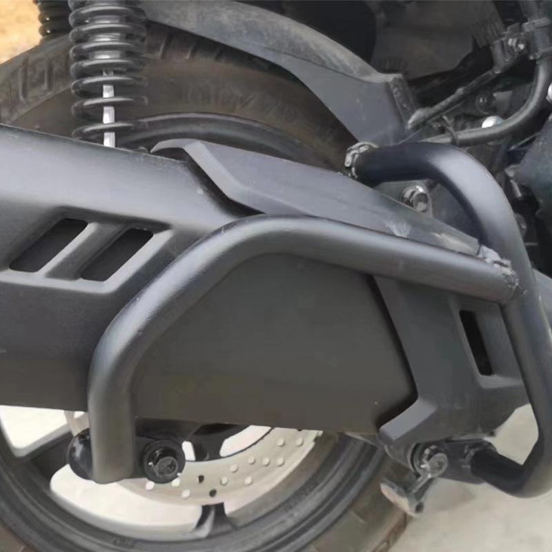 Haojue UHR150 Motorcycle Matte Black Exhaust Guard: Anti-Collision & Anti-Scald, Easy Non-Destructive Installation