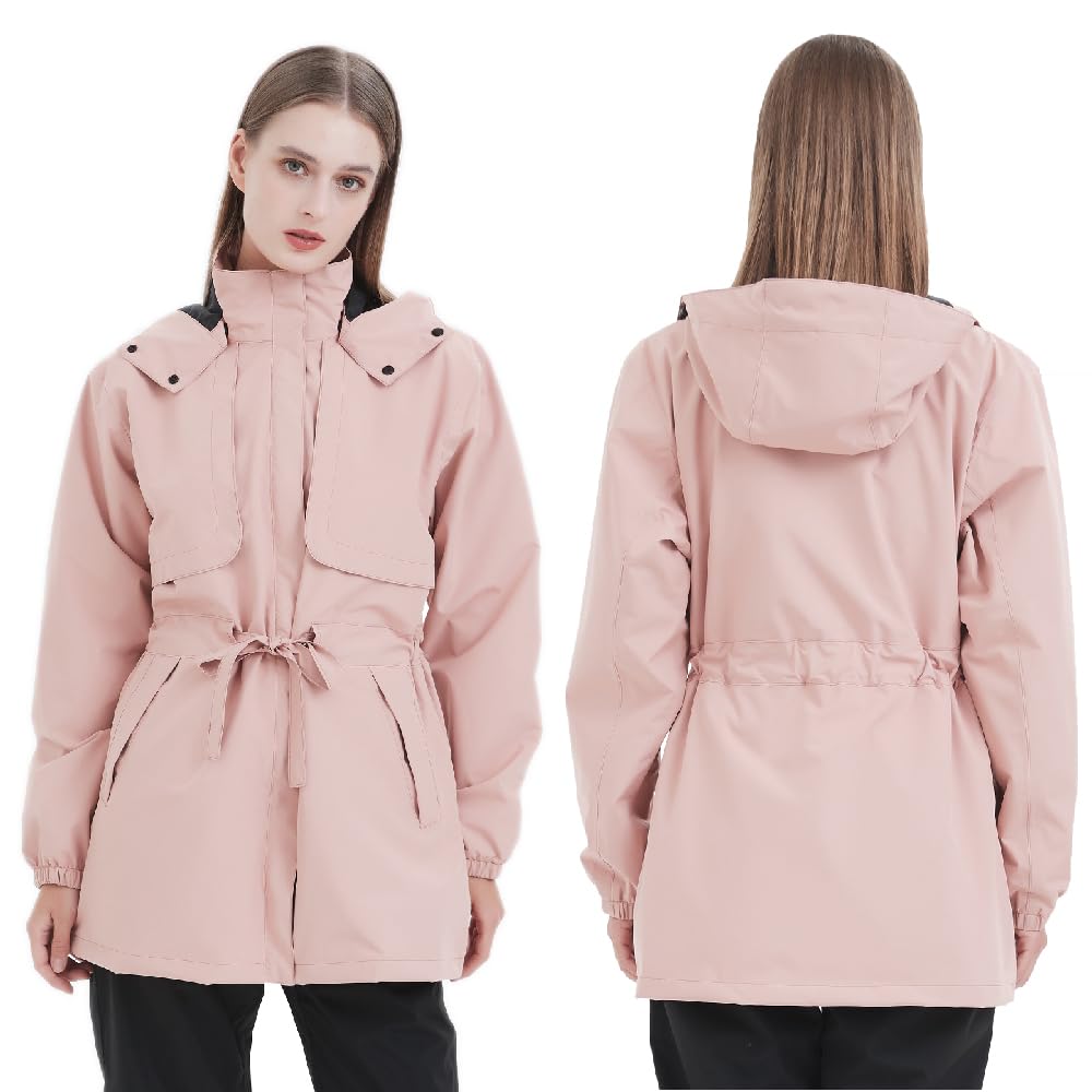 TopKylin Perfect pentru activități în aer liber și ciclism Pelerină de ploaie pentru femei, îmbrăcăminte de ploaie, jachetă de vânt, impermeabil, respirabil, ușor, activități, golf, navetă,