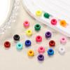TX40 100Pcs 9mm Colors Minimalist Multicolor Rotundity Acrylic Big Hole Spacer Beads DIY Craft Kid Necklace Bracelets Accessory
