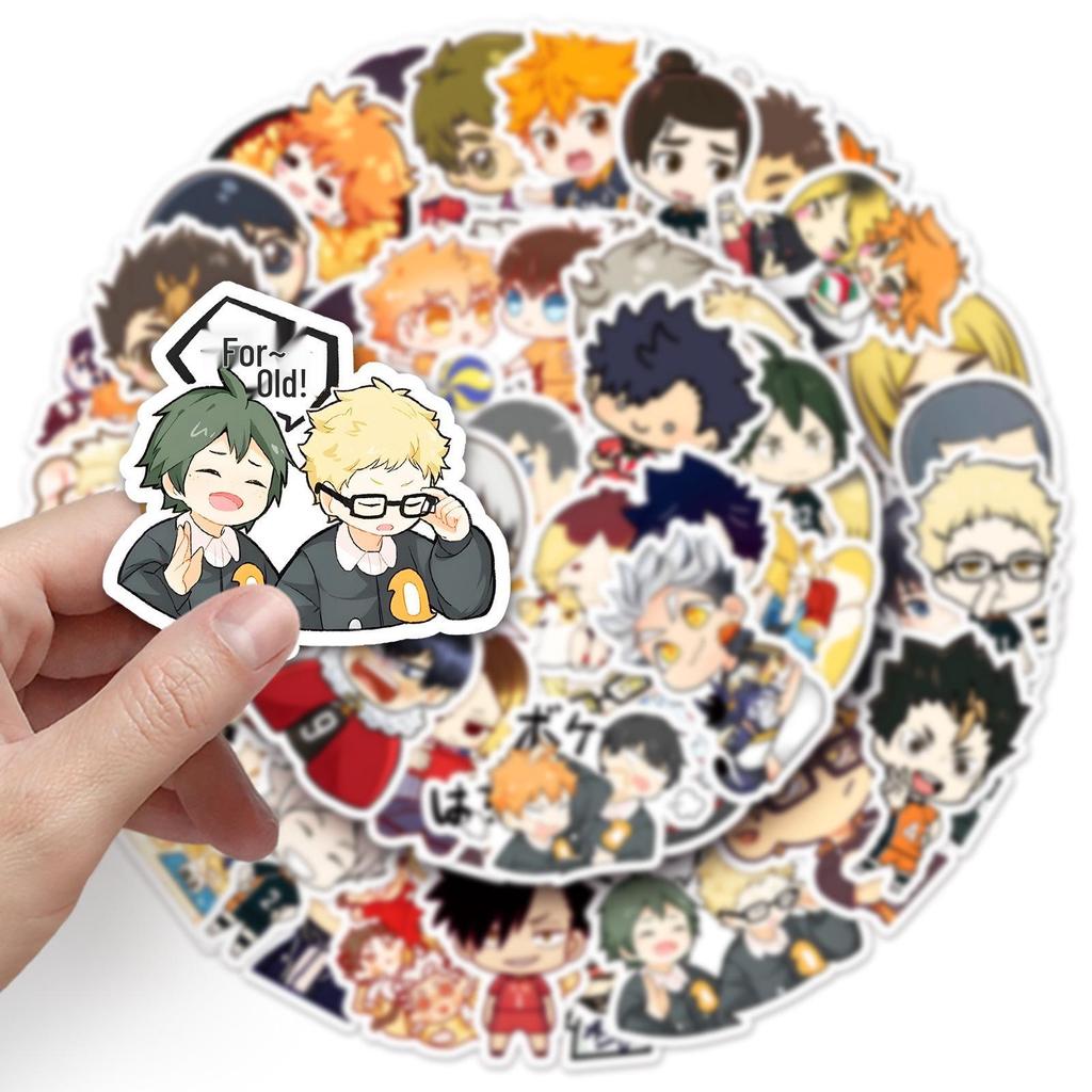 51 Haikyuu Graffiti Stickers: Cute Japanese Anime Decorations for Phone, Computer, and Water Bottle