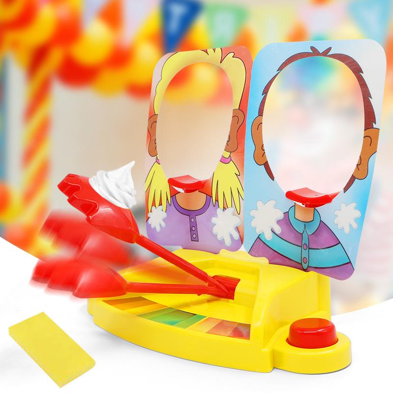 Dual/Single Player Cream Pie Machine - Hilarious Party Game, Safe & Easy Clean, 2-in-1 Comedy Gag Gift for Friends & Group Event