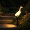 Solar-Gans-Licht, Wasserdichte LED-Gartensteckleuchte für Wege Rasen Terrassen, Dekorative Landschaftsleuchten, Harz Außen Dekoration