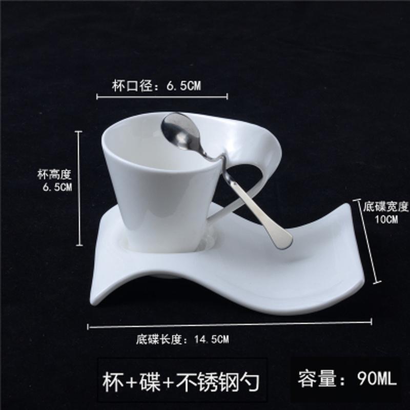 Tazza da caffè in porcellana bianca europea Tazza da caffè in ceramica Tazza da caffè espresso Tazza da colazione Tazza da dessert Tazza da tè Coppia Regalo Accessori per la casa