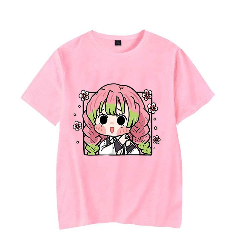 

Kanroji Mitsuri Print Graphic T-shirt Demon Slayer Anime Harajuku Vintage T Shirt Men Women Clothing Oversized Short Sleeve Tee M