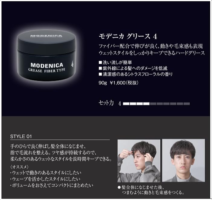 Set of 2 Nakano Pharmaceutical Modenica Grease 4 Fiber Type 90g