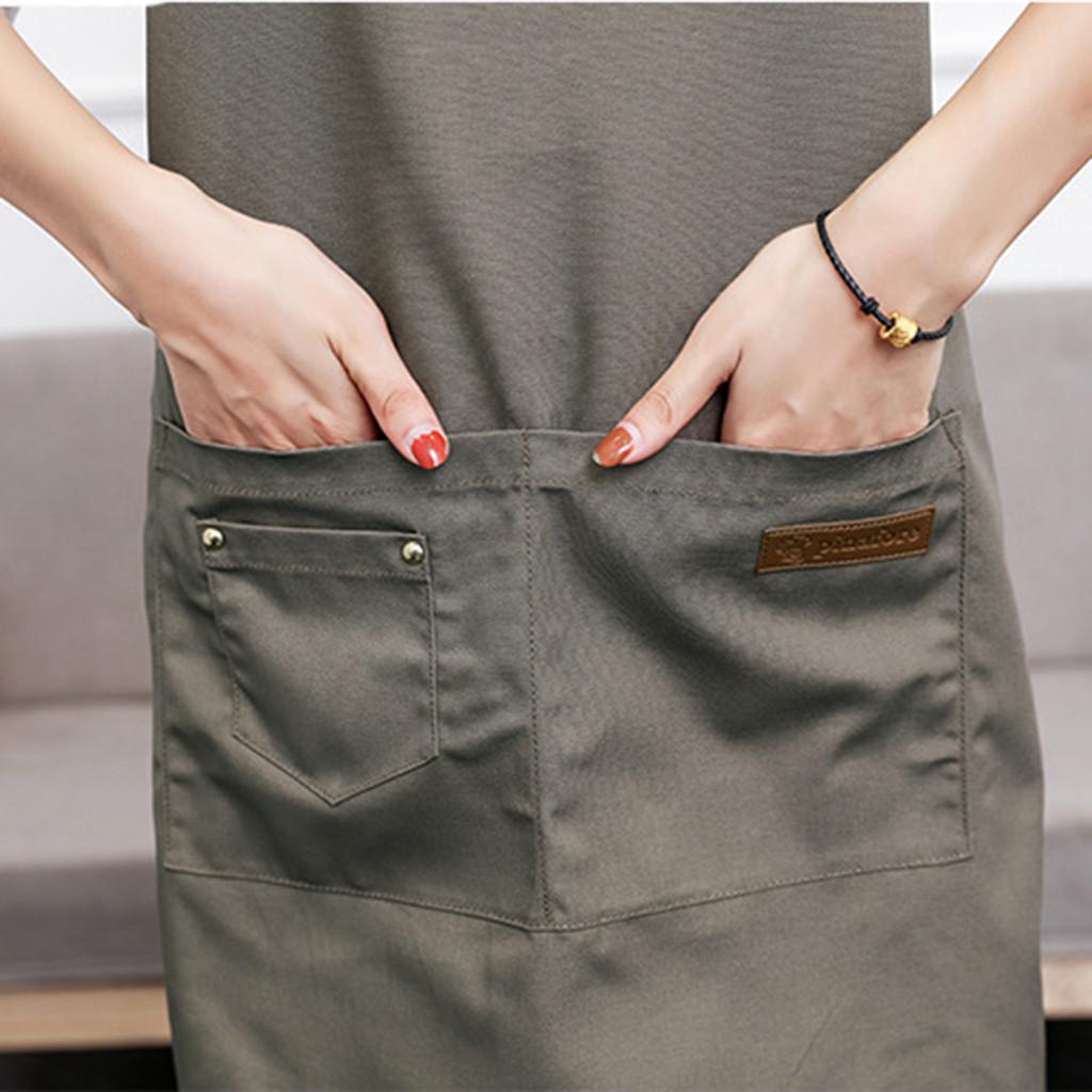 Canvas Pockets Apron Butcher Crafts Baking Chefs Kitchen Cooking BBQ Plain