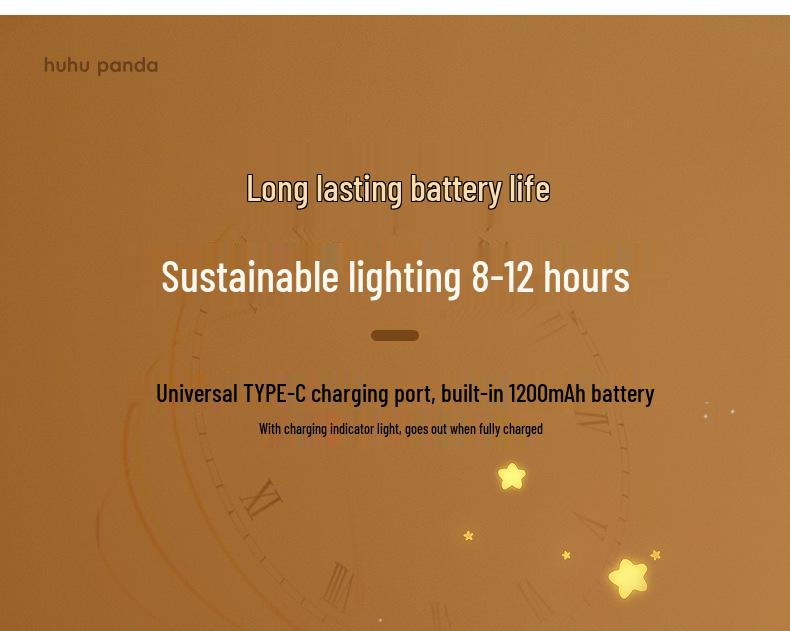 Panda Rechargeable Dimmable Timer Ring Light - Children's Creative Gift Silicone Lamp