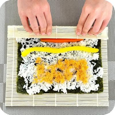 24x24cm/27x27cm/30x30cm Tappetino per Sushi in Bambù Antiaderente Fatto in Casa Tappetino Arrotolabile per Sushi in Bambù Resistente al Calore per Cucina