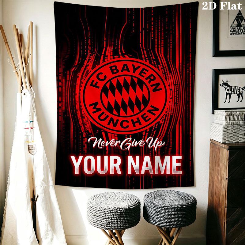 Custom Fc Bayern Munich Wall Hanging Printed Fabric Blanket Decorative Tapestries for Bedroom Living Room Home Decor