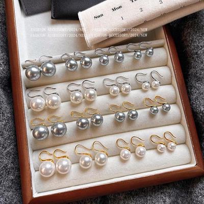 Französische Retro Vergoldete Natur-Süßwasserperlen-Ohrringe - Stern-Stil