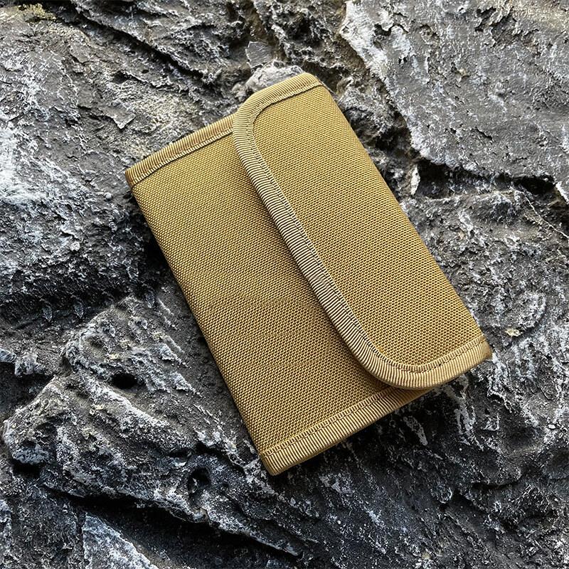 Three Fold Wallet Multiple Card Slots Nylon Outdoor Sport ID Photo Holder Bag Storage Hanging Pouch
