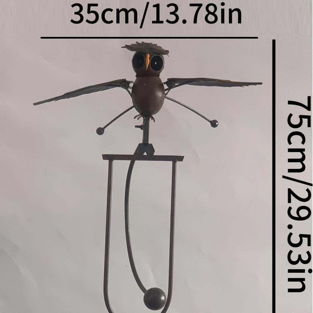 Metal Owl Garden Stake Sculpture Standing Owl Yard Decor Outdoor Decorative Animal Figurine Metal Art Sculpture for Garden Lawn