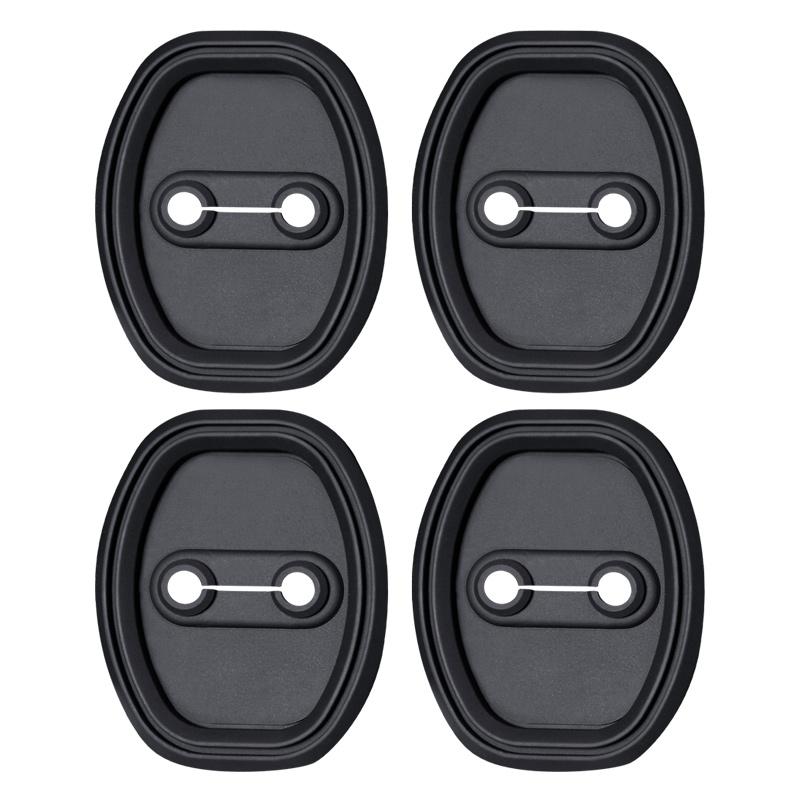 4Pieces Black Silicone Door Lock Buckle Protective Cover Shock Mute Pad for KIA K5 Soranto Sportage 2018 2019 2020 2025