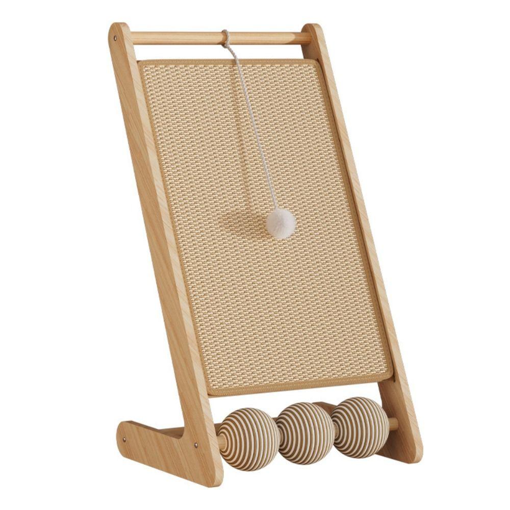 Wooden Pet Cat Scratching Board Hemp Rope Cat Scratcher Mat Durable Cat Scratching Post  Pet Cat