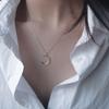 Japan and South Korea Ins Cold Wind Metal Alloy Moon Pendant Necklace Female Tide Collarbone Chain Short Internet Celebrity Simple Accessories
