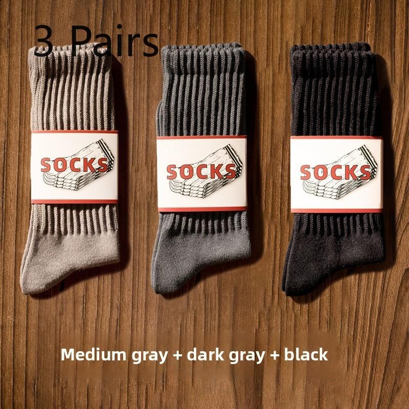 3 Paar lange Retro-Sportsocken aus Baumwolle für Damen und Herren.