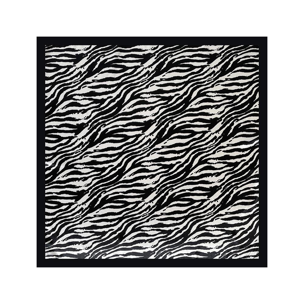 90cm silk scarf zebra pattern women's new arrival bag headscarf shawl artificial silk satin printing square scarf