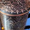 Pattern Random Vintage Pure Copper Mug,With lid Beer Cup,Handcrafted Carving Unique Flower Texture Art Gift Coffee Mug Tableware