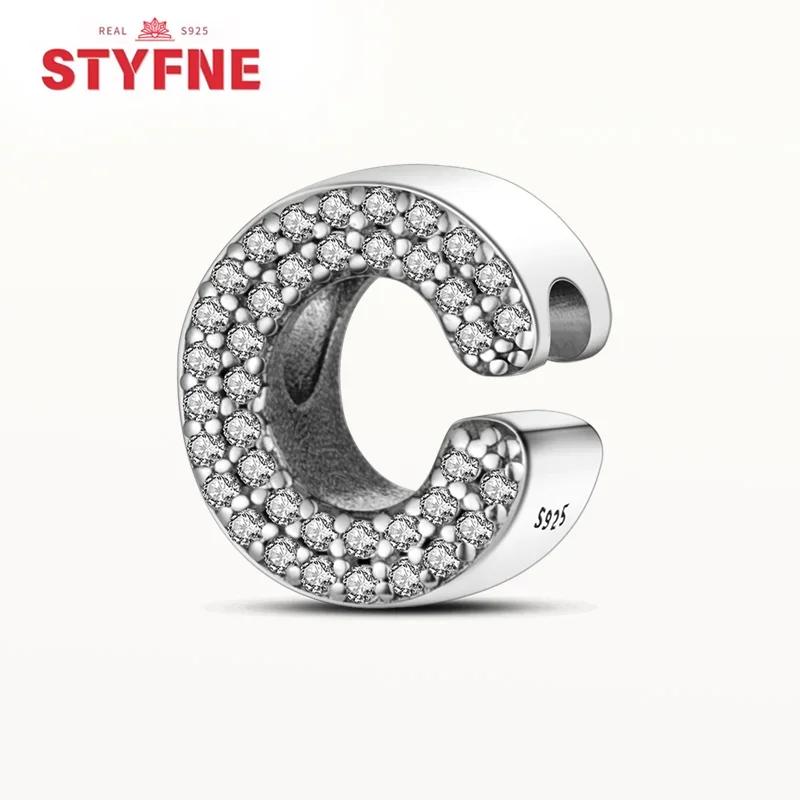 Kupfer 26 Buchstaben Glänzend Zirkon Alphabet Anhänger Perle Passend Original Armband DIY Feiner Schmuck Geschenk Für Frauen Machen