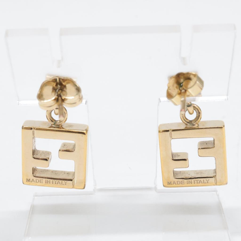 FENDI FF logo square earring goldUsed