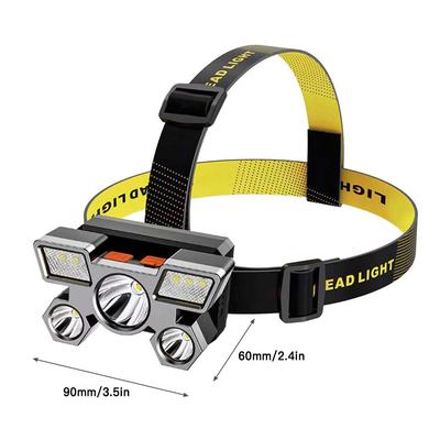 Headlamp USB Rechargeable Head LED Lamp Ultra Bright Head Flashlight 5 LED 4 Modes Waterproof