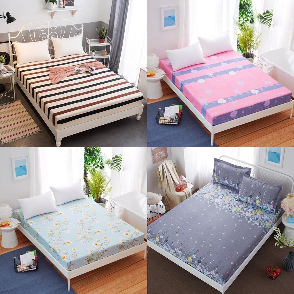 Elegantes Spannbettlaken mit Blumendruck für Einzel-, Doppel-, Queen- und King-Betten aus hochwertigem Polyester