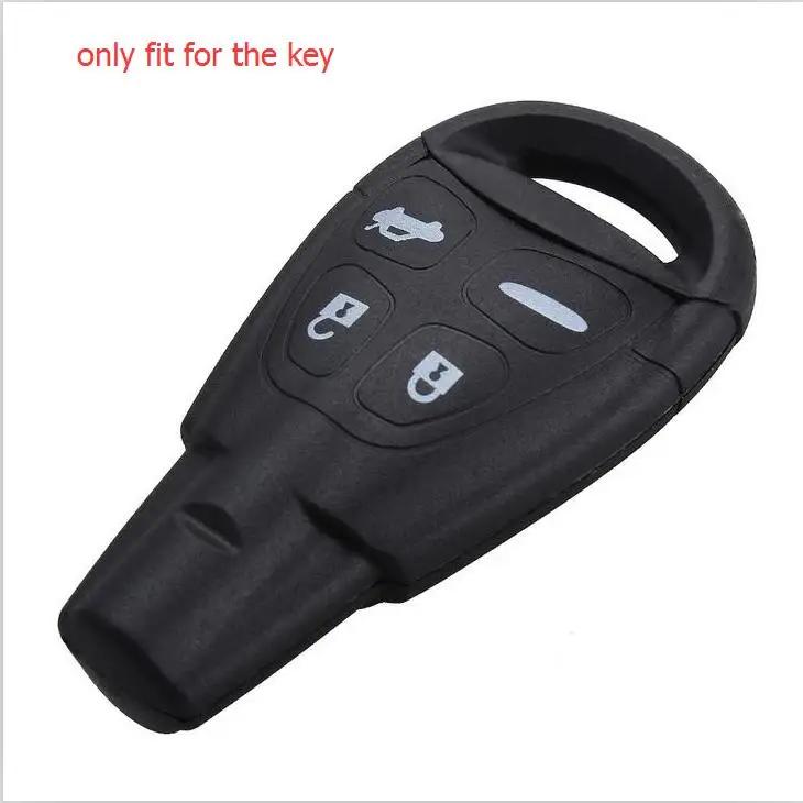 New 4 Buttons silicone rubber car key case shell cover For SAAB 9-3 9-5 93 95 Blank Remote Car Key Shell Fob Case Cover