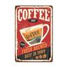 Vintage Fresh Coffee Plaque Metal Tin Sign Retro Drink Coffee Poster Wall Stickers for Cafe Shop Restaurant Home Room Decor