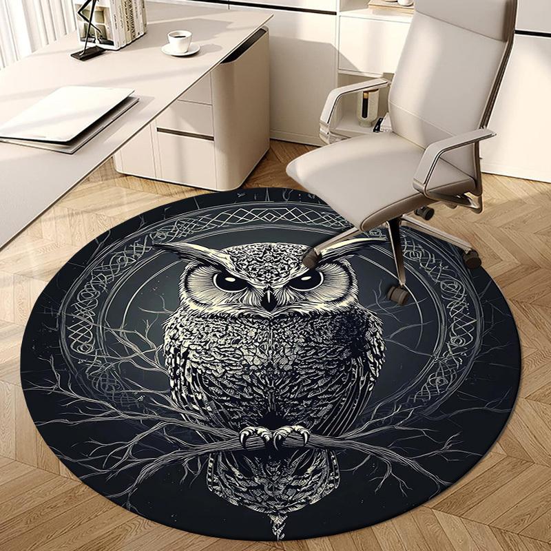1pc Office Carpet Chair Mats Night Owl Perfect for Decorating Office Chairs, Living Rooms, Or Bedrooms.YDT222