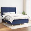 3132071 vidaXL Divan-lit Tapissier Avec Matelas Bleu 140x190 Cm Tissu
