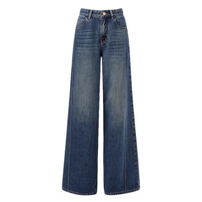 Jeans Donna Retro a Vita Alta a Gamba Larga
