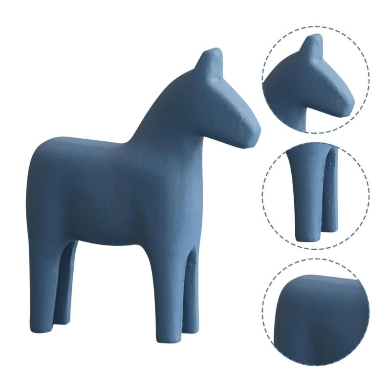Stylish Swedish Dala Horse Figurine Art Piece Animal Statue for Bookshelves Desk Shelf Minimalist Room Aesthetic Decors