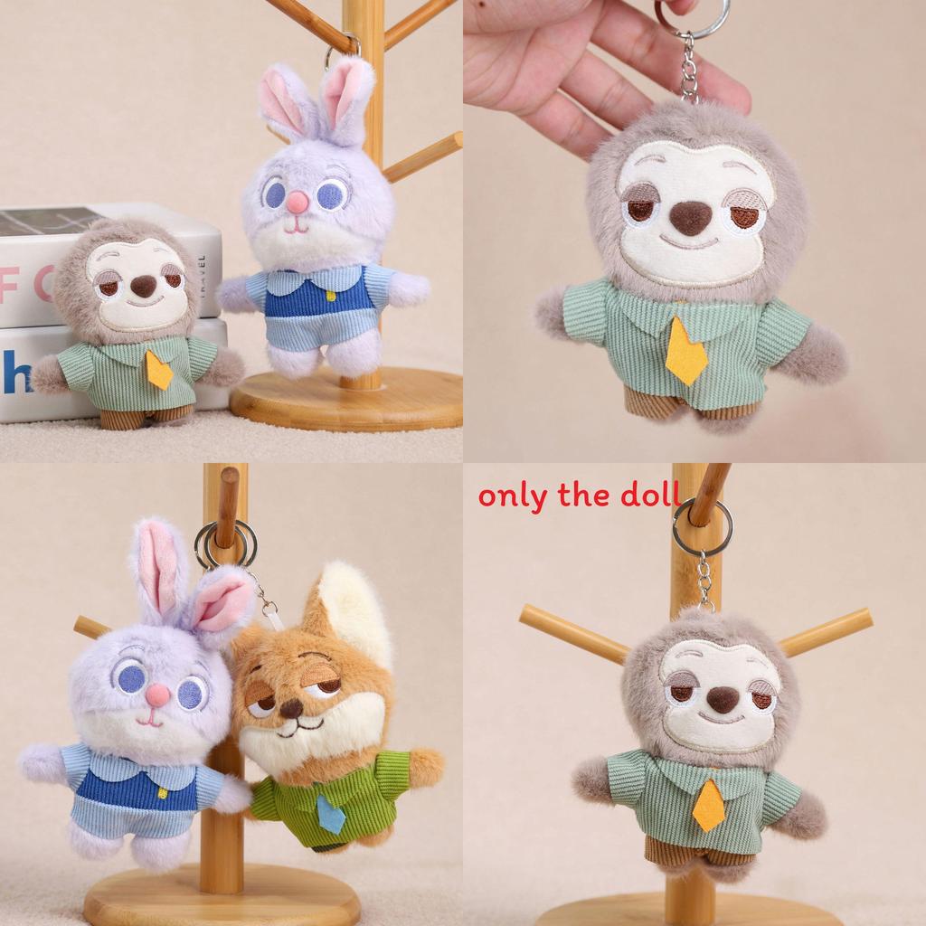Zootopia Plüsch Nick und Judy Schlüsselanhänger Weiches Spielzeug für Mädchen Taschenanhänger