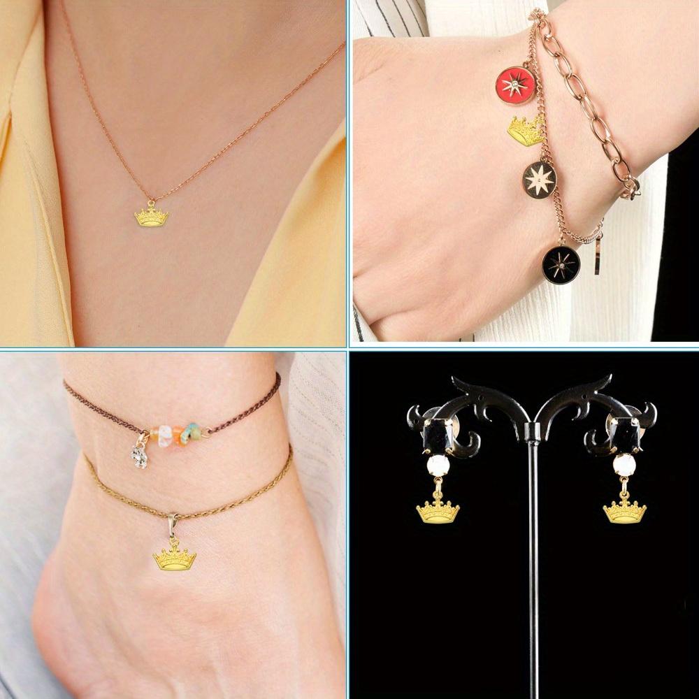 5/10/20pcs alloy material crown pendant, creative personalized retro crown pendant DIY earrings bracelet necklace