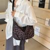 Women's Fashion Leopard Print Crossbody Bag, Large Capacity Zipper Shoulder Bag, Casual Versatile Daily Commuting Purse
