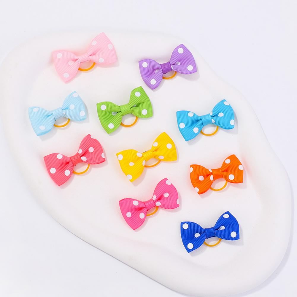 Puppy Hair Bow Puppy Hair Accessory Set Handmade Dog Hair Bowknot Set with Rubber Bands for Small Pets Party Christmas Birthday