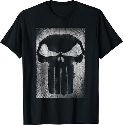 Marvel Punisher Klassischer Totenkopf Vintage Brust Poster T-Shirt