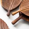 Leaf plate, walnut leaves, refreshment plate, home wooden tea table, solid wood, dry brew tea tray, tea cup tray, wooden