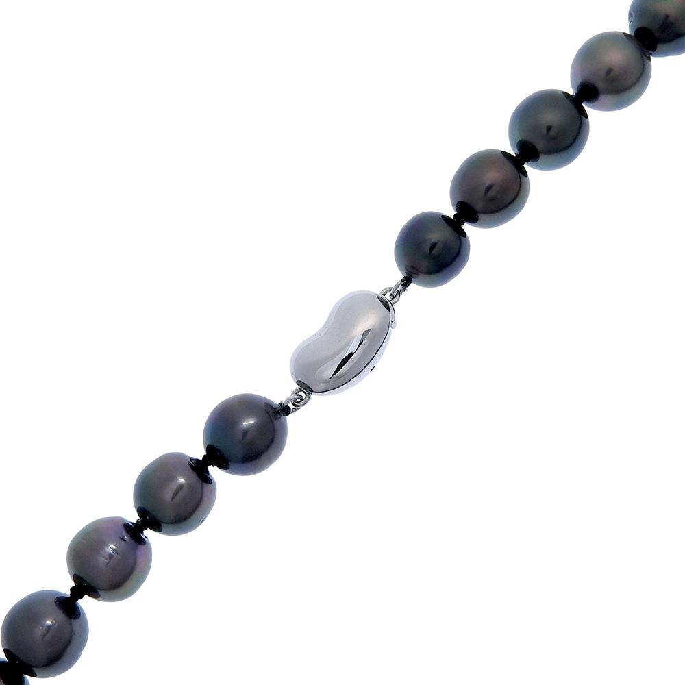 Necklace Black Cultured Pearl/Silver 66g Women Used