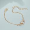 Yousheng Women Bracelet Connected Heart Pendant Adjustable Length Lobster Clip Romantic Love Symbolization Valentines Day Gift Lady Wrist Jewelry
