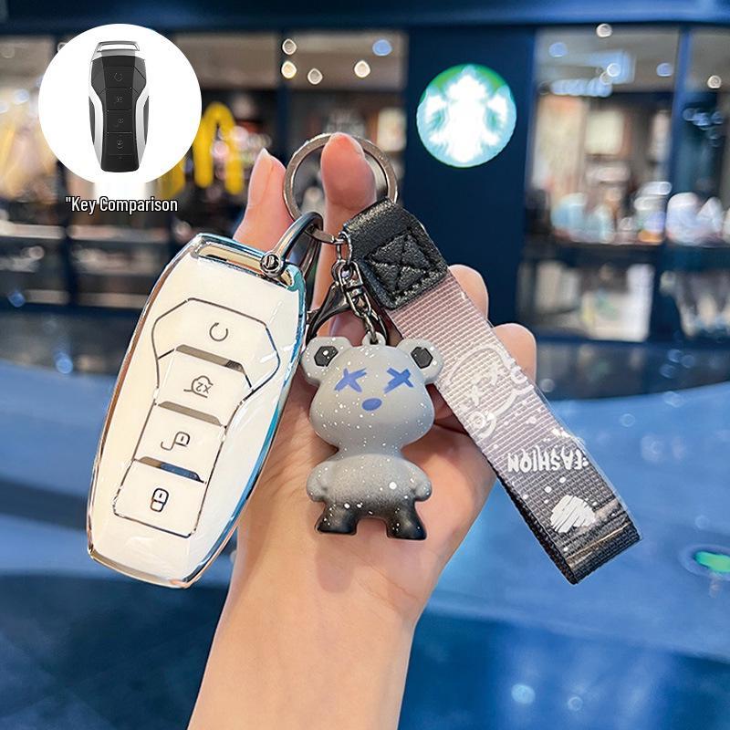 BYD Key Cover for Dolphin Song, Qin DMI, Han EV, Yuan Pro, Tang, Seal, GT, and Seagull - Summer Edition