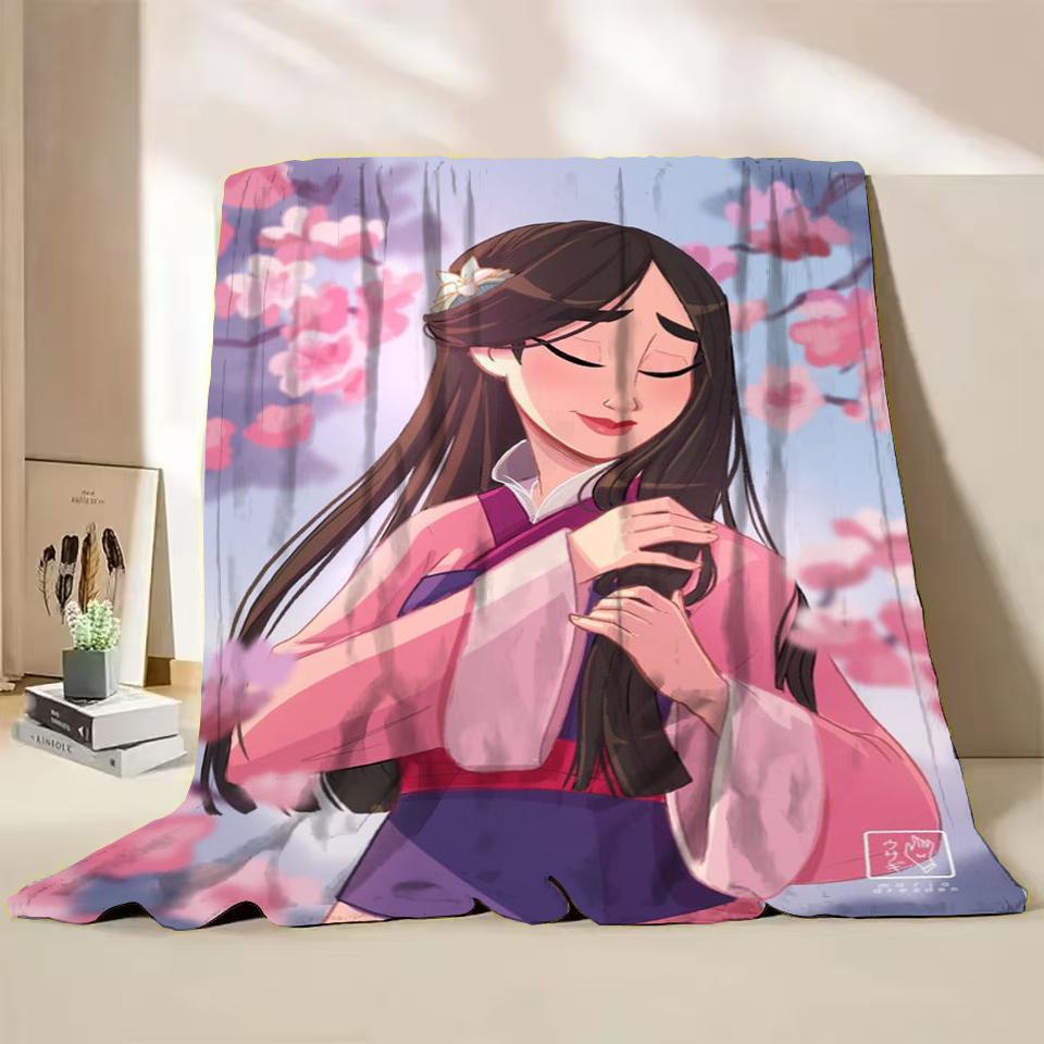 Disney Mulan Flannel Throw Blankets for Bed Sofa Home Bedroom Office Travel Children's Cover Blanket Kids Winter Warm Soft Gifts