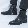 Fashion New Winter Fashion High Tops Punk Snakeskin Pattern Chelsea Ankle Boots Men's Casual Luxury Brand High-top Shoes Zapatos Hombre
