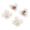 4PCS Button Covers Pearl Flower Petal Cufflinks for Shirt Cuff Men Women Clothing Sewing Crafts