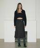 Etmont Buckle Pleated Fringe Skirt Brown
