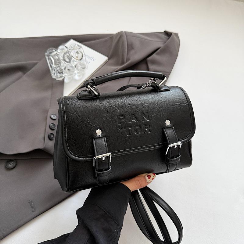 

2025 new casual retro simple foreign style one shoulder crossbody portable backpack women s fashion high value bag чёрный