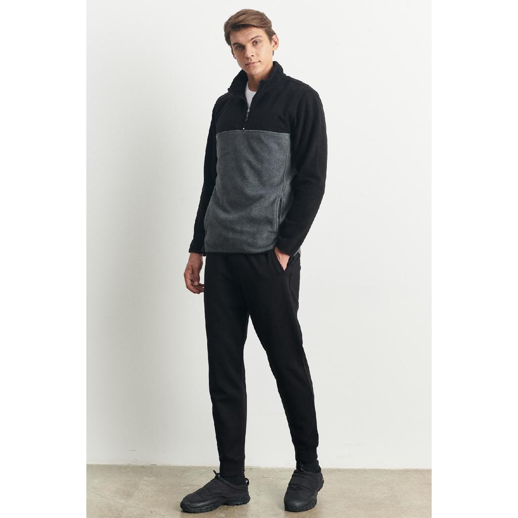 Pánská námořnická modrá antracitová standardní střih normální střih na denní nošení pohodlná dvoubarevná fleecová sportovní mikina