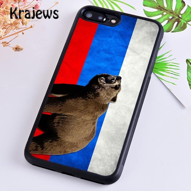 Krajews Moscow Russian Flag Bear Phone Case Cover For iPhone 14 5 6s 7 8 Plus X XR XS 11 12 13 Pro Max Samsung S21 S22ultra Plus